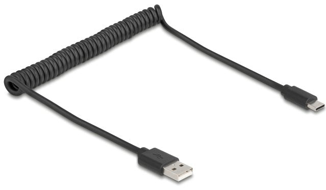 Delock Cable USB 2.0 Spiral USB Typ-a Mecker Zu USB Type-c