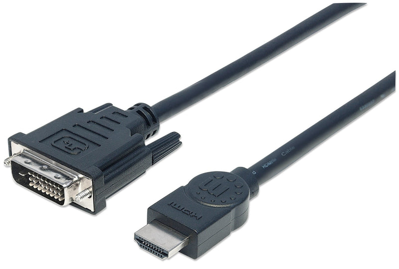 Manhattan HDMI Cable Male a DVI-d 24 + 1 Male Double Enlace, Black 3M