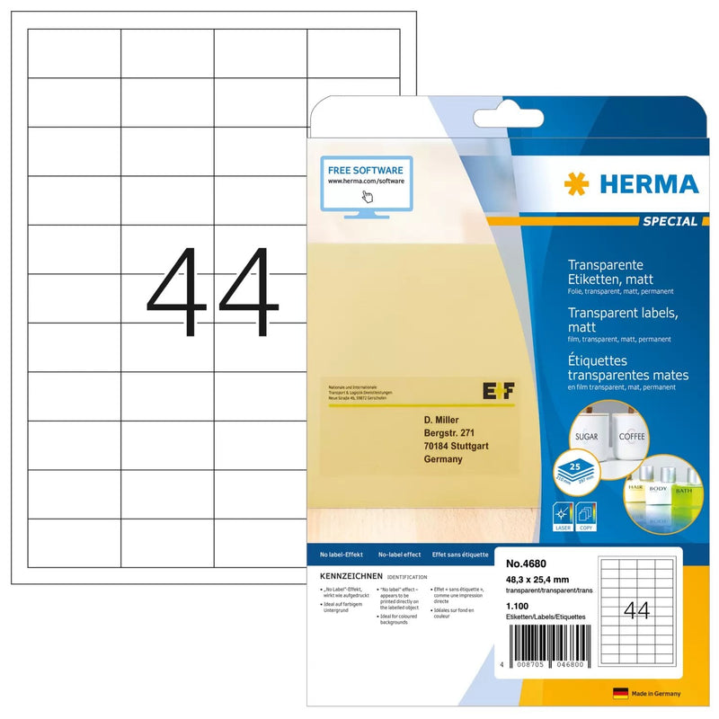 Herma 4680 Label Printer Transparent Label Printer Self-adhesive