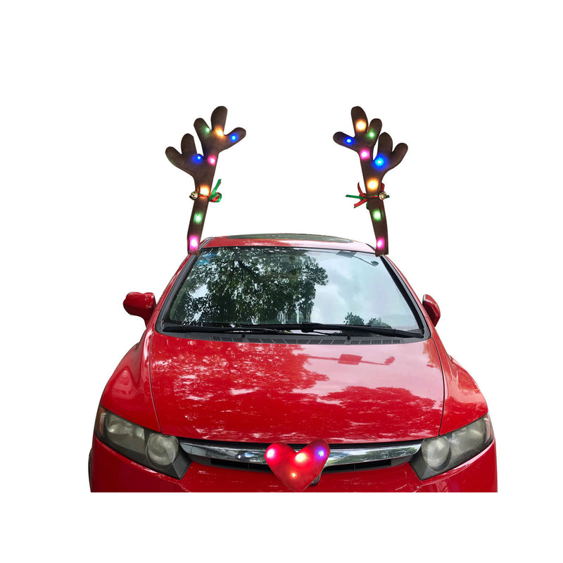 LED Luminous Antlers Car Christmas Decoration
