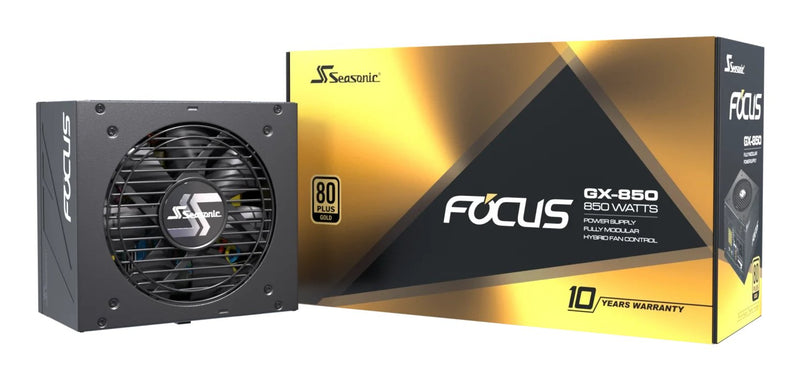 Seasonic Power Supply Focus GX-850 850W ATX3.0 PC Black 1X 12VHPWR, 3X Pcie, Gestión Cables, 850 Watts Focus