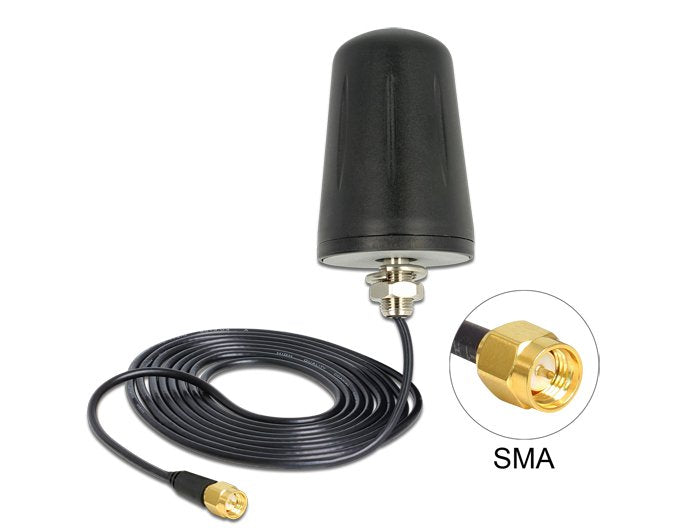 Lora Antenna 868MHZ Sma Connector Male 0 dBi Omnidirektional (RG-174, 3M) Zur Assembly Tejado Outdoor Black