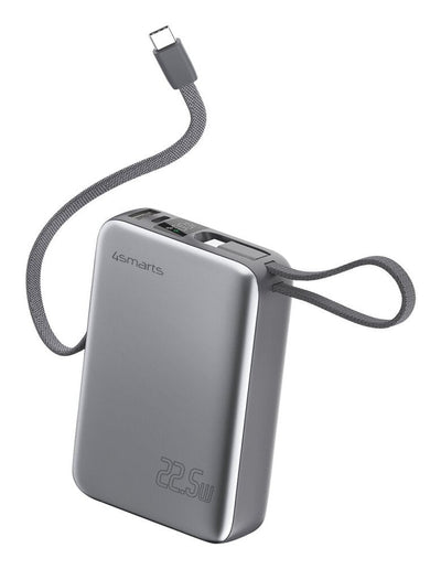 4SMARTS Powerbank Pocket Dual Cord 20000MAH 22.5W, Spacegrau — image 1