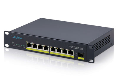 Digitus Switch 8-PORT 10 Gigabit Unmanaged 80W PoE + Black — image 1