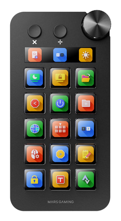 Mars Gaming Control Deck Msd-neo 15 Keys LCD 1 Wheel 2 Buttons Black — image 1