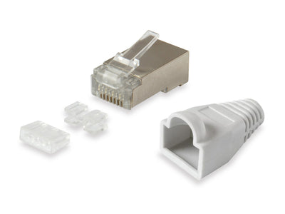 Equip Kit 100 Connectors RJ45 Categoria 6 Fpt With Guia And Capuchon — image 1