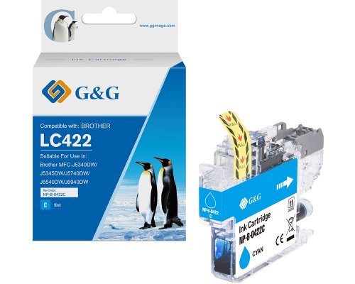 G&g Ink Komp. M. Brother 422 Patr. LC422C Cy 550 Copias