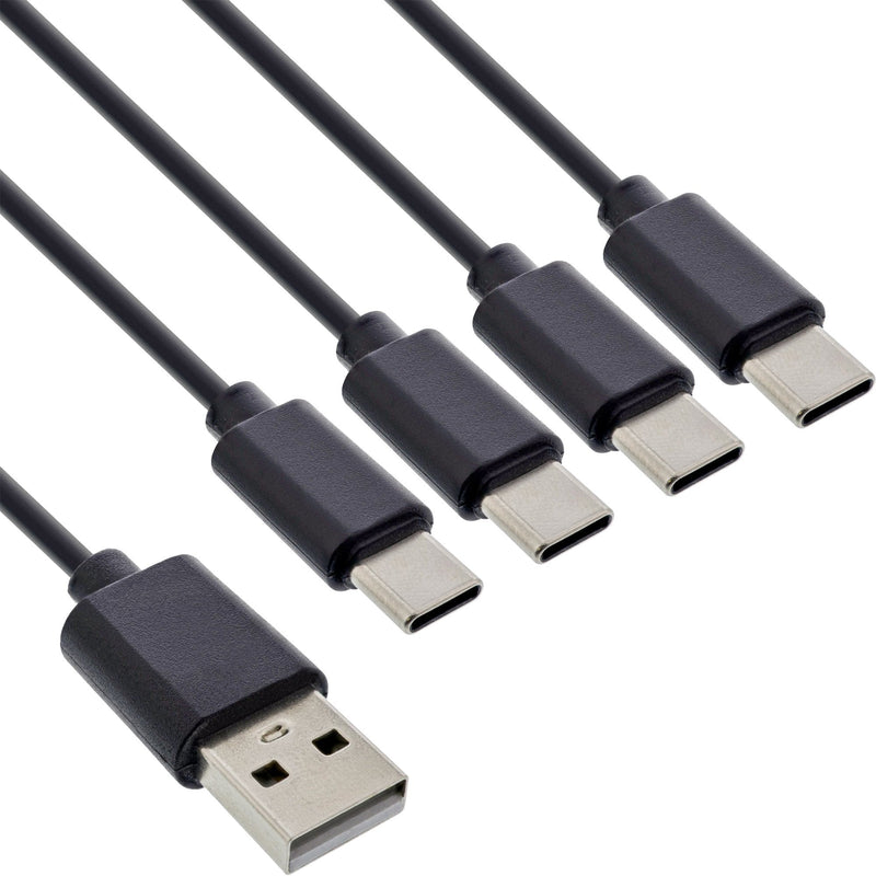 Inline® USB 4IN1 And -charging Cable 1x USB-A Male a 4x USB-C Male, Black 0.5M