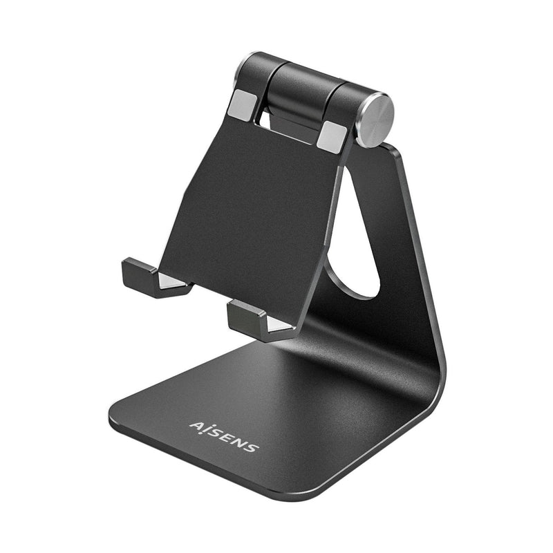 Aisens Stand Desktop Size M Adjustable (1 Pivot Mobile Phone / Tablet - Black