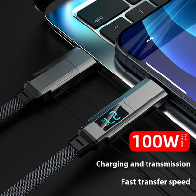 Digital Display Four-in-one Charging Cable Two-to-two Data Cable
