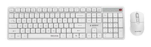 Gembird Keyboard + Mouse Wrl Eng/White KBS-WMS-01-W — image 1