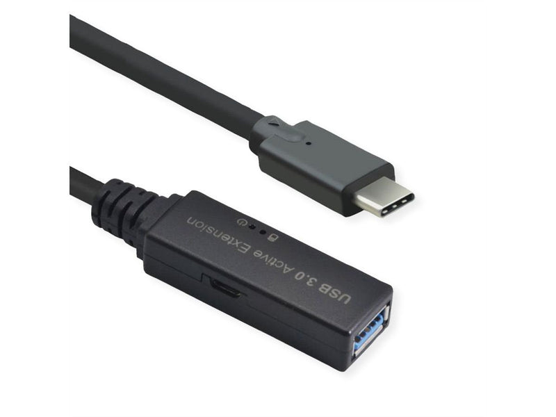Roline USB 3.2 Gen 1 Aktives Repeater Cable Type a - C, Black 10M