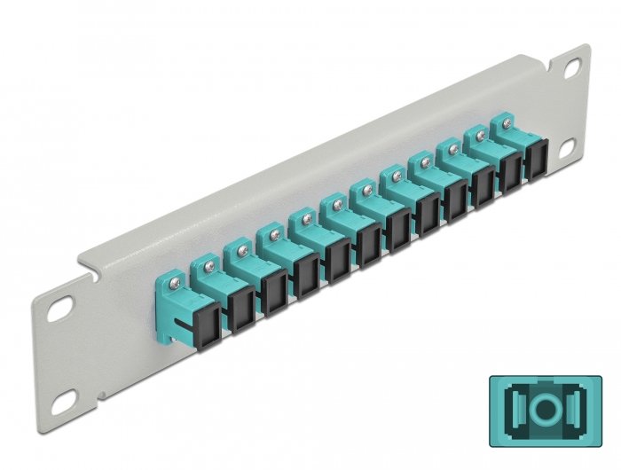 Delock 10? Lwl Patchpanel 12 Port Sc Simplex Aqua 1 He Grey