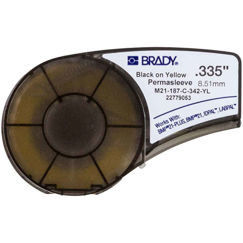 Brady M21-187-C-342-YL Tape Labels Genuine Termocontractiles Permasleeve - Texto Black Sobre Fondo Yellow -