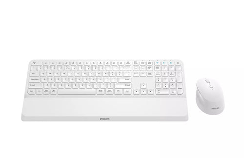 Philips 6000 Series SPT6607W/16 Keyboard Mouse Included Universal RF Wireless + Bluetooth QWERTY English White — image 1