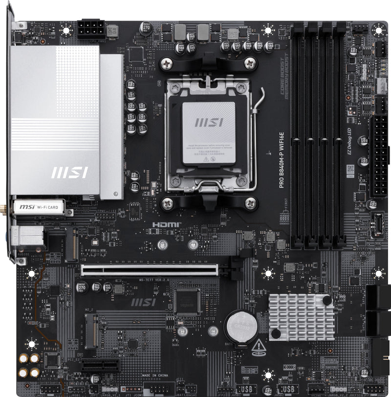 MSI Motherboard B840M-P Wi-Fi Pci- And 16X GEN4, M.2 GEN4 911-7E77-002