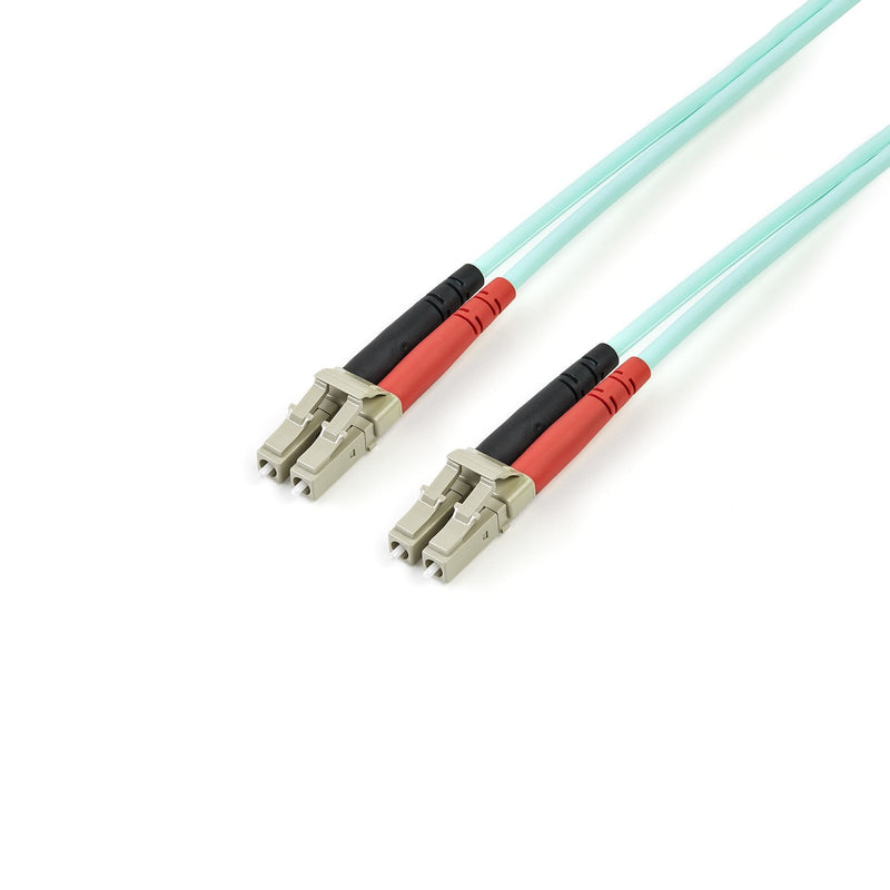 StarTech.com Aqua OM4 Duplex Multimode Fiber 3M/ 9 Ft 100GB 50/125 OM4 Fiber Lc To Lc Fiber Patch Cable (450FB