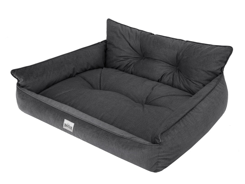 Hano Dog & Cat Bed with Removable Cover – Black, XL