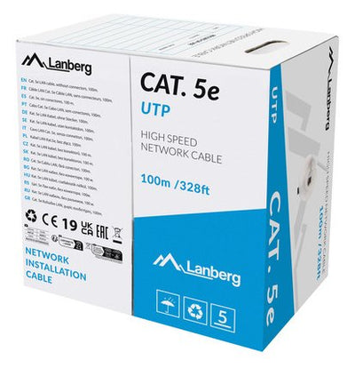 Cable LAN UTP KAT.5E 100M Drut Cu Szary Cpr + Fluke Passed — image 1