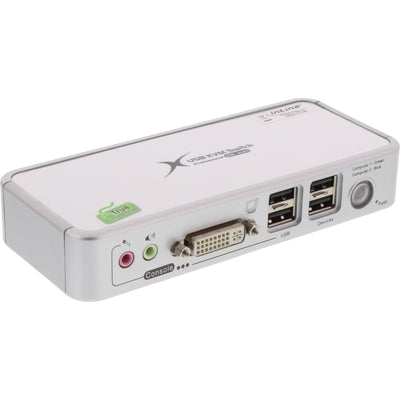 Inline Switch KVM Desktop Compacto USB DVI 2 Ports + Audio With Cables 1,2M — image 1