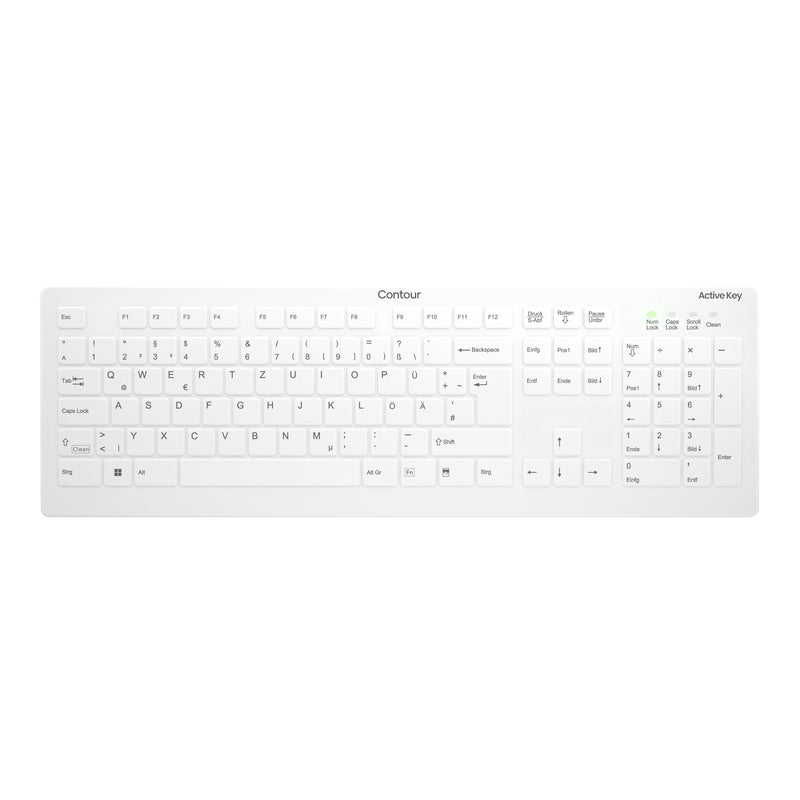 Contour Design Active Key AK-C8112 Keyboard Médico RF Wireless Qwertz German White