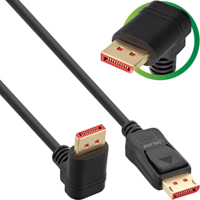 Inline Cable DisplayPort 1.4, 8K4K, Ángulo Hacia Abajo, Black/Gold 2M — image 1