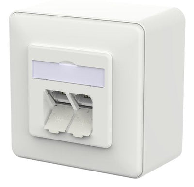 Metz Connect Anschlussdose E-dat C6A Idc 2 Port Ap Verkehrsblanco — image 1