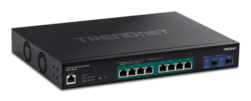 Trendnet 10-PORT 2,5G Web Smart PoE + Switch W.10G Sfp + Slots