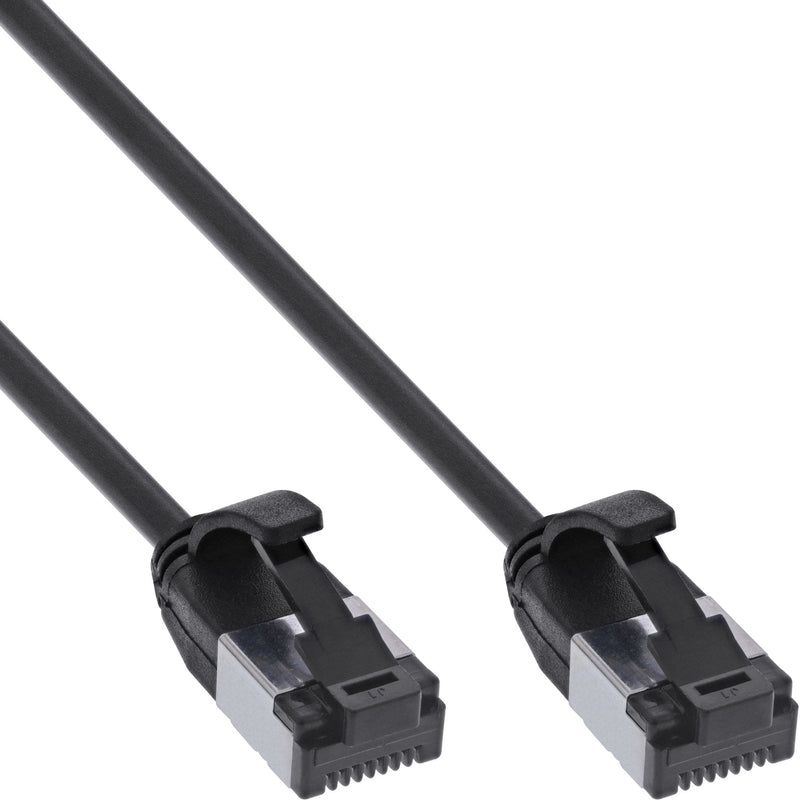 Inline® Network Cable Slim, U/FTP, CAT.8.1, Tpe Halogen-free, Black 0.3M