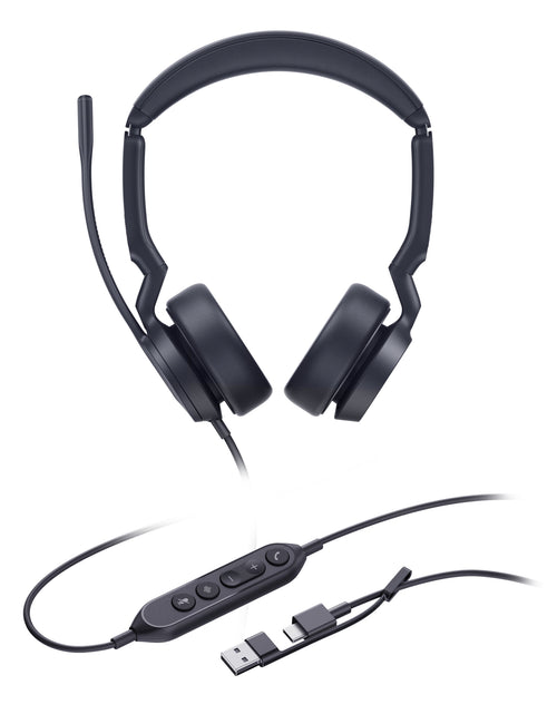 Yealink Headphones UH44 Dual, Black Variante Uc, Port USB-C And Usb-a, Light Ocupado 1308187 — image 1