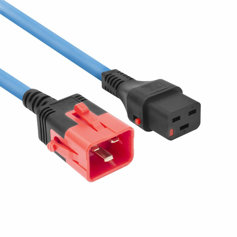 Powercord C19 IEC Lock - C20 IEC Lock Dual Locking Blue 2M, PC3638
