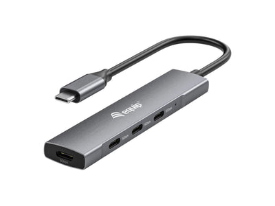 Equip 128963 Hub 4-PORT 3.2 C-4X3.0 USB 3.2 Gen 1 (3.1 Gen 1) Type-c 5000 Mbit/S Black Silver — image 1