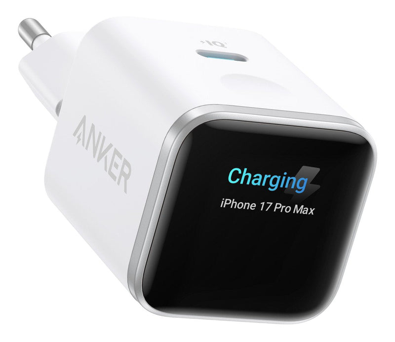 Anker Nano Charger 45W GaN Charger 1x USB-C Activeshield 5.0 Touchsensor Iphone Detección Smartdisplay White