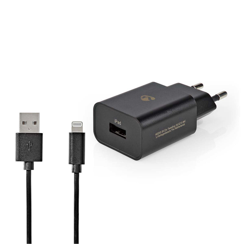 Nedis Charger 1X 2.4A USB-A Lightning 8 Pines (suelto) Cable 1.0M/12W Black