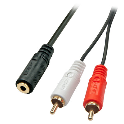 Lindy 35677 Cable Audio 0.25M 2 X Rca 3.5MM Black, Network White — image 1