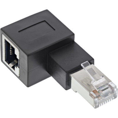 Inline Adapter Network Cable CAT.6A, Plug/Socket RJ45, Acodado 90° a Izquierda — image 1