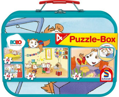 Schmidt Spiele Bobo Dormouse Box Of Rompecabezas Case Metal 2X 26 Pieces 2X 48 Pieces 55892 — image 1