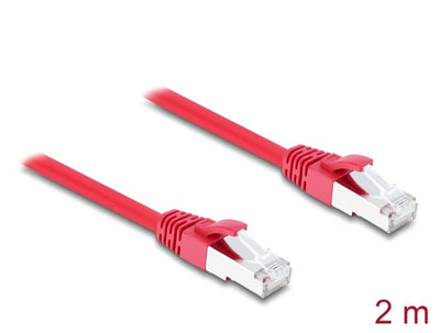 Delock RJ45 Network Cable CAT.6A S FTP 2M Red — image 1
