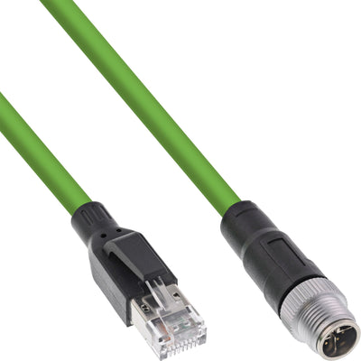Inline® Industrial Network Cable M12 8-PIN X-coded a RJ45 Plug, CAT.6A Pur 15M — image 1