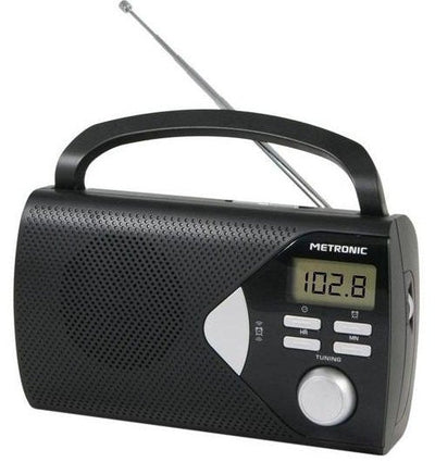 Metronic Radio Laptop Am/Fm With Funcion Alarm - Batteries - Black — image 1