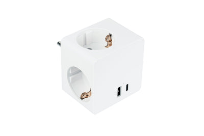 Good Connections Plug Bucket Kabelmeister 3VÍAS, 2x Usb, Power Strip White 1x USB-C PD 3.0 20W, 1x USB-A 18W S — image 1