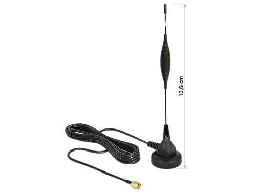 Delock Antenna Gsm Umts Sma 5 dBi Omni Starr Black Magn. 3M — image 1