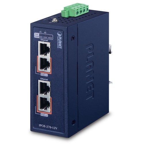 Planet IPOE-270-12V Switch Energía Sobre Ethernet (PoE) Blue