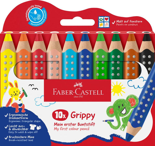 Faber-castell Grippy Pack With 10 Pencils Colours Gruesos Mina XXL Soft - Forma Triangular With Grip - Colours — image 1