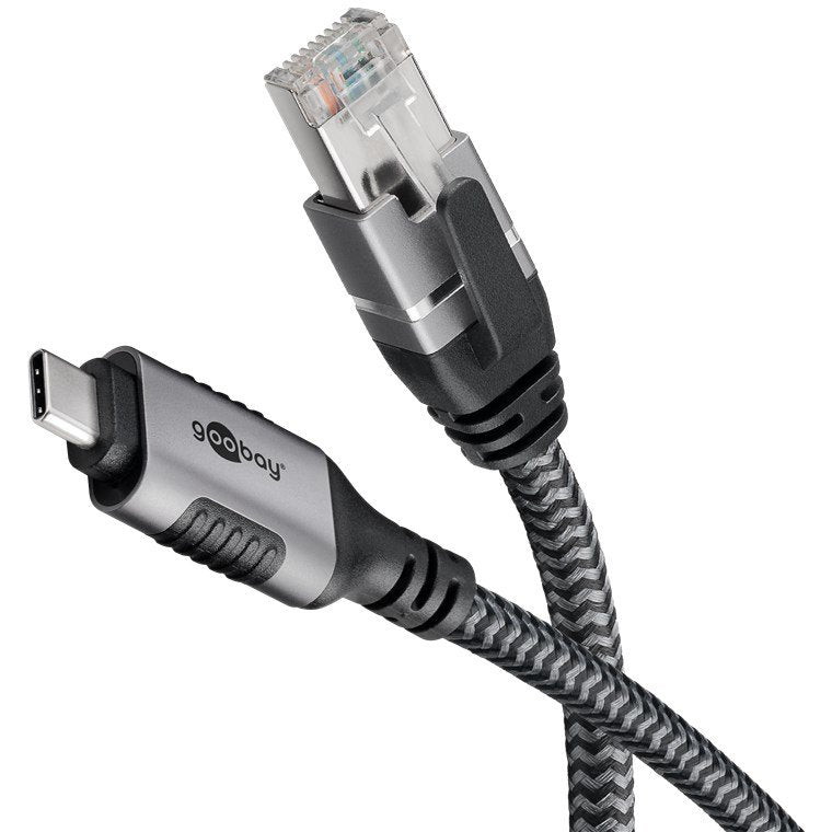 Goobay 70696 USB Cable C RJ-45 1M Black Silver
