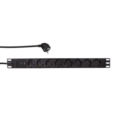 Logilink PDU8C02 Unit Distribución Energía (pdu) 1U Black 8 Salidas AC — image 1