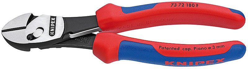 Knipex Pliers Twinforce Corte Laterales High Yield Red/Blue 7372180F, With Resorte Opening 73 72 180 F