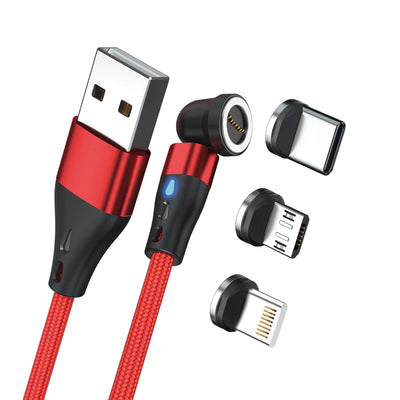 Realpower Magnetic Cable 3 AMP,1M, Red With Adaptern — image 1