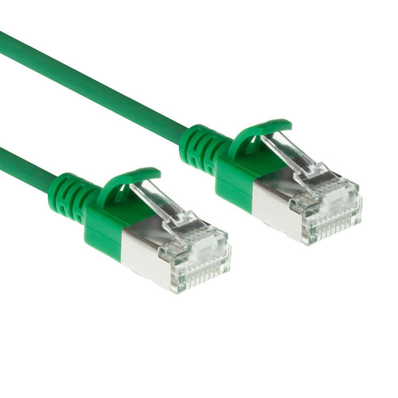 Green 7 Meters Lszh S FTP CAT.6A Slimline Patch Cable Snagless With RJ45 Connectors
