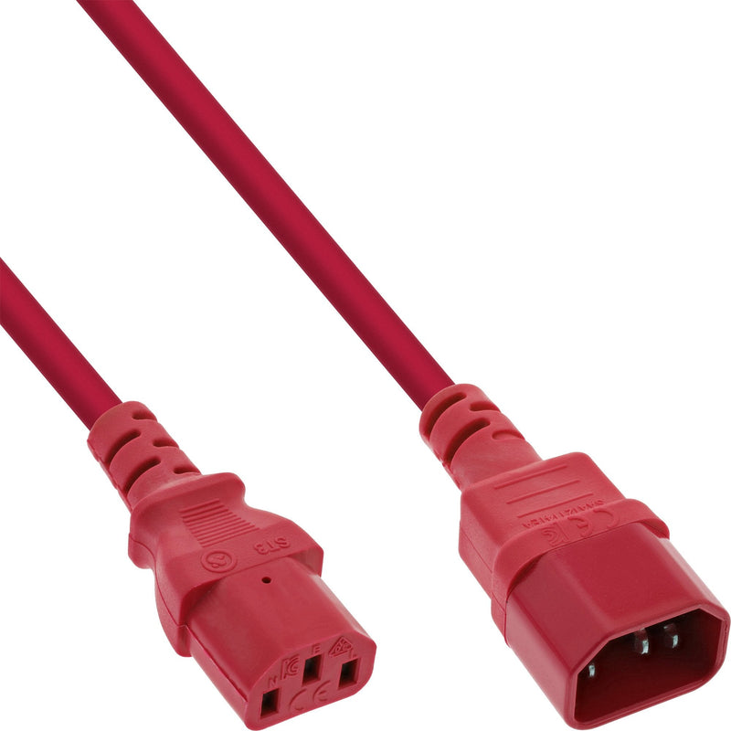 Inline Prolongación Cable Power , C13 a C14, Red 0,75M